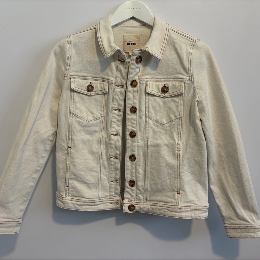 Sezane Off- white jean Jacket